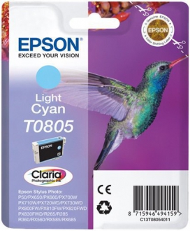 CARTUCCE INK JET ORIGINALI ,Cartuccia Originale Ciano Chiaro (T0805)