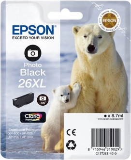CARTUCCE INK JET ORIGINALI ,Cartuccia Originale Nero Foto (26XL)