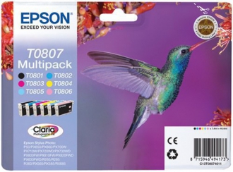 CARTUCCE INK JET ORIGINALI ,Multipack Originale (6 Colori) (T0807)