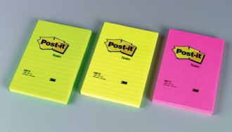 POST-IT E MEMO ,Post-it® Notes Large colori Neon a righe 152X102mm - 6 pz.