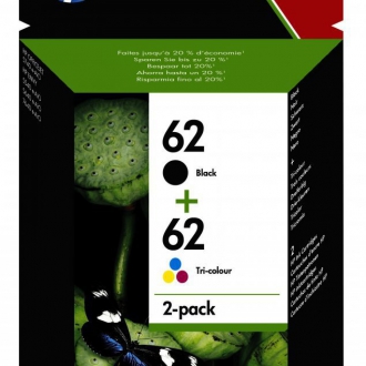 CARTUCCE INK JET ORIGINALI ,Twin Pack Originale Nero + C/M/Y (62)