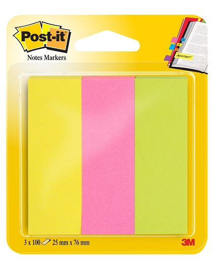 POST-IT E MEMO Post-it® Notes Markers colori neon assortiti 3 blocchetti